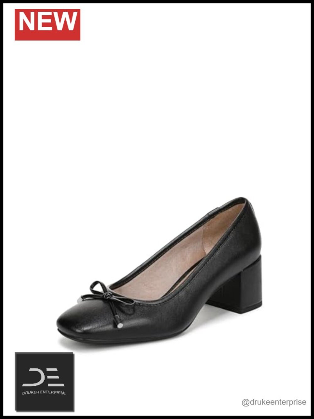 LifeStride Cora Block Heel Square Toe Slip-On Pumps with Soft System Comfort